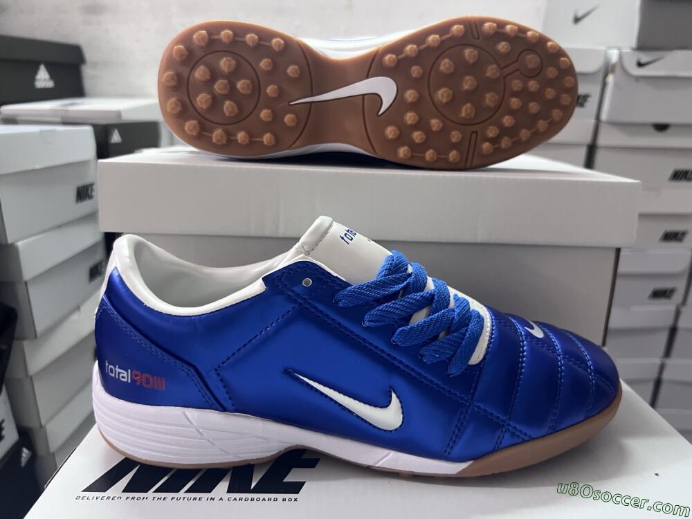 Nike Total 90 II TF Artificial Turf Soccer Shoes - Blue/White/Brown