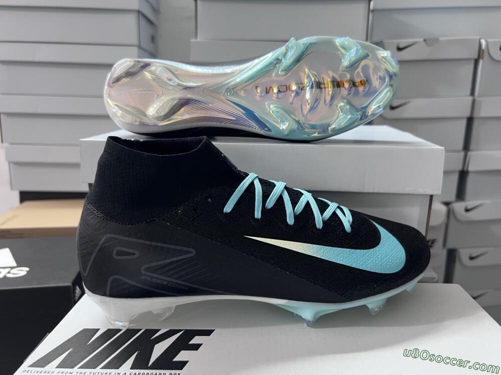 Nike Air Zoom Mercurial Superfly 10 Elite FG Firm Ground Soccer Cleats - Black/Jade