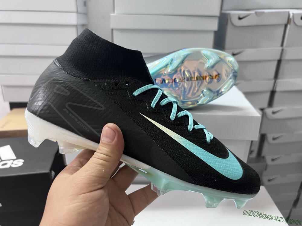 Nike Air Zoom Mercurial Superfly 10 Elite FG Firm Ground Soccer Cleats - Black/Jade