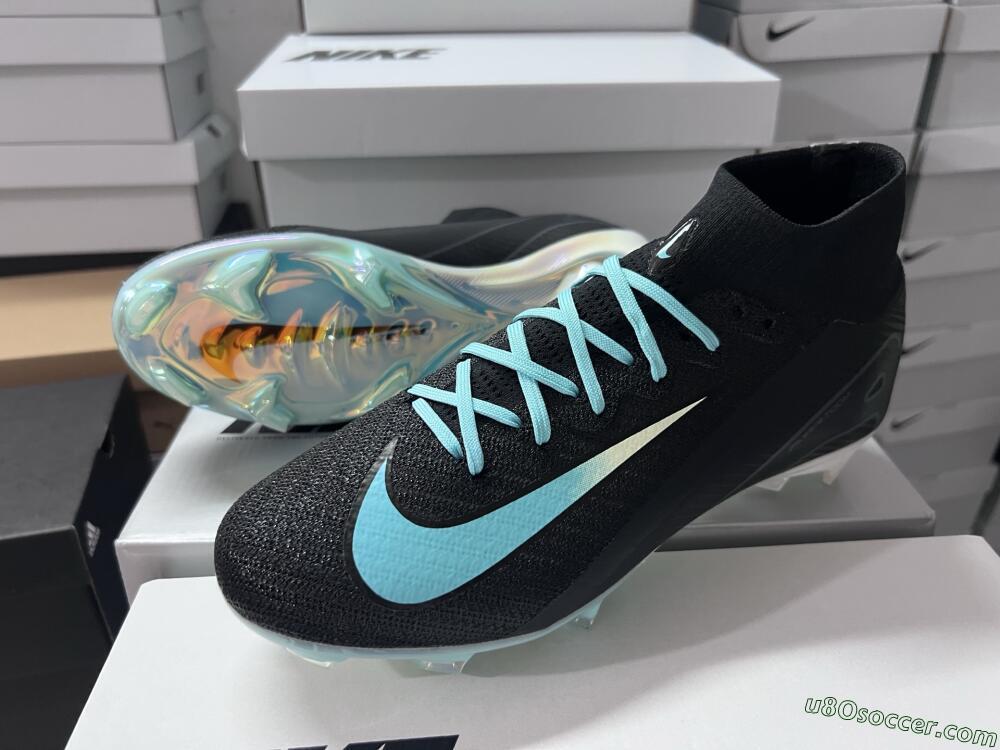 Nike Air Zoom Mercurial Superfly 10 Elite FG Firm Ground Soccer Cleats - Black/Jade