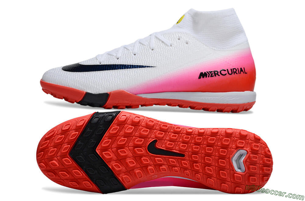 Nike Air Zoom Mercurial Superfly 10 Elite TF Artificial Turf Soccer Shoes - White/Black/Pink 0