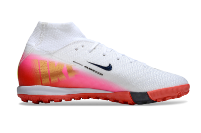 Nike Air Zoom Mercurial Superfly 10 Elite TF Artificial Turf Soccer Shoes - White/Black/Pink