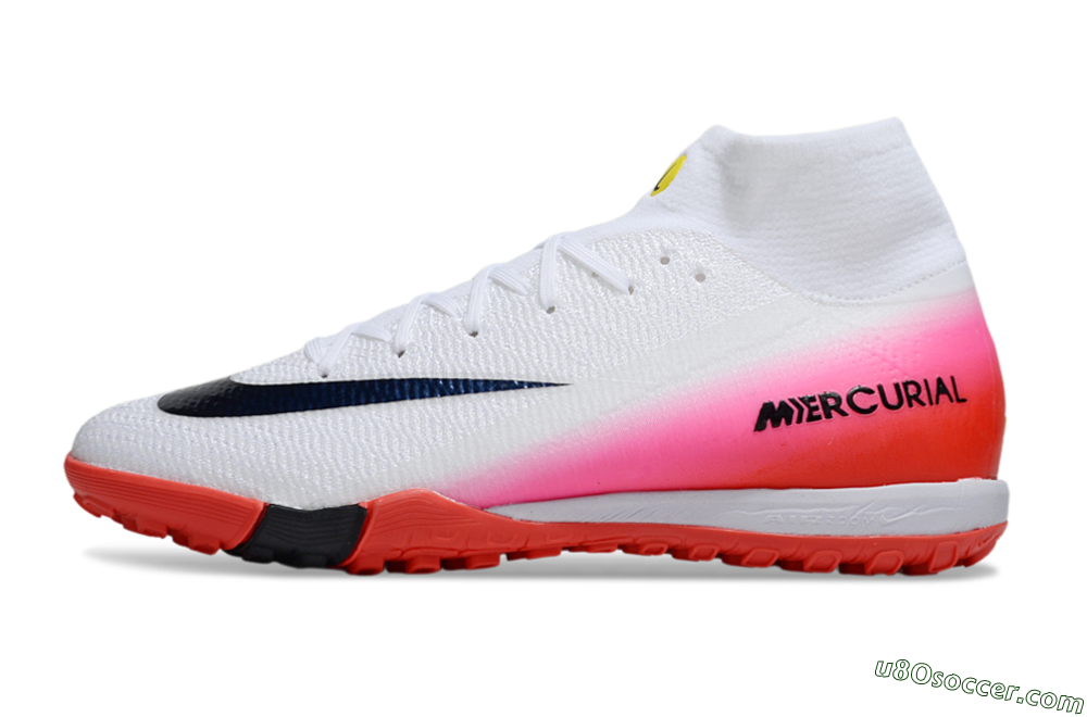 Nike Air Zoom Mercurial Superfly 10 Elite TF Artificial Turf Soccer Shoes - White/Black/Pink 2