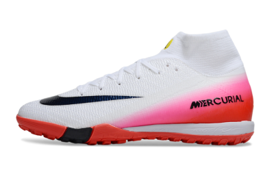 Nike Air Zoom Mercurial Superfly 10 Elite TF Artificial Turf Soccer Shoes - White/Black/Pink