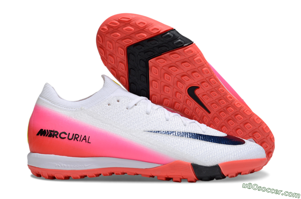 Nike Air Zoom Mercurial Vapor 16 Elite TF Artificial Turf Soccer Shoes - White/Black/Pink 1