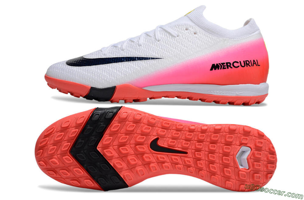 Nike Air Zoom Mercurial Vapor 16 Elite TF Artificial Turf Soccer Shoes - White/Black/Pink 0