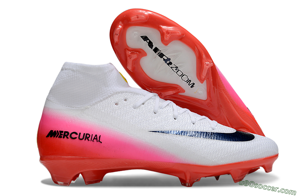 Nike Air Zoom Mercurial Superfly 10 Elite FG Firm Ground Soccer Cleats - White/Black/Pink 1