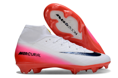 Nike Air Zoom Mercurial Superfly 10 Elite FG Firm Ground Soccer Cleats - White/Black/Pink