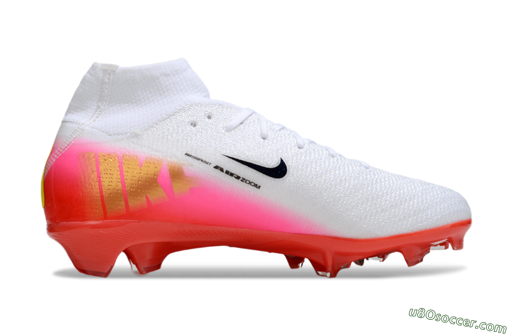 Nike Air Zoom Mercurial Superfly 10 Elite FG Firm Ground Soccer Cleats - White/Black/Pink 7
