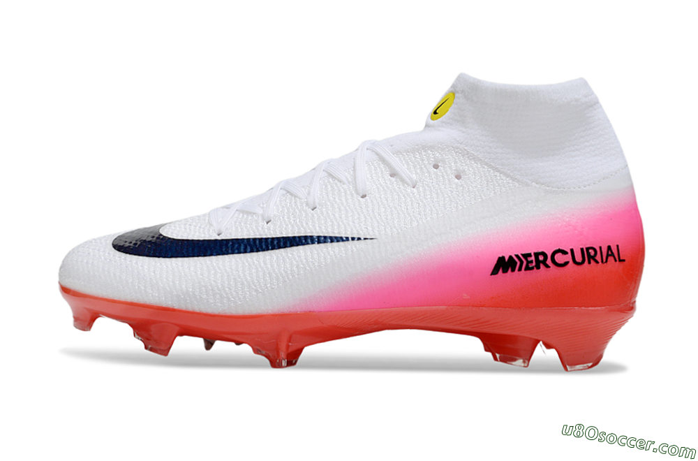 Nike Air Zoom Mercurial Superfly 10 Elite FG Firm Ground Soccer Cleats - White/Black/Pink 2