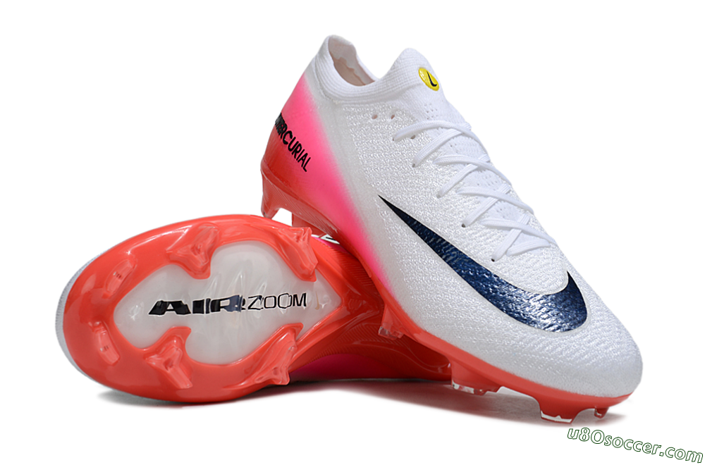 Nike Air Zoom Mercurial Vapor 16 Elite FG Firm Ground Soccer Cleats - White/Black/Pink 3