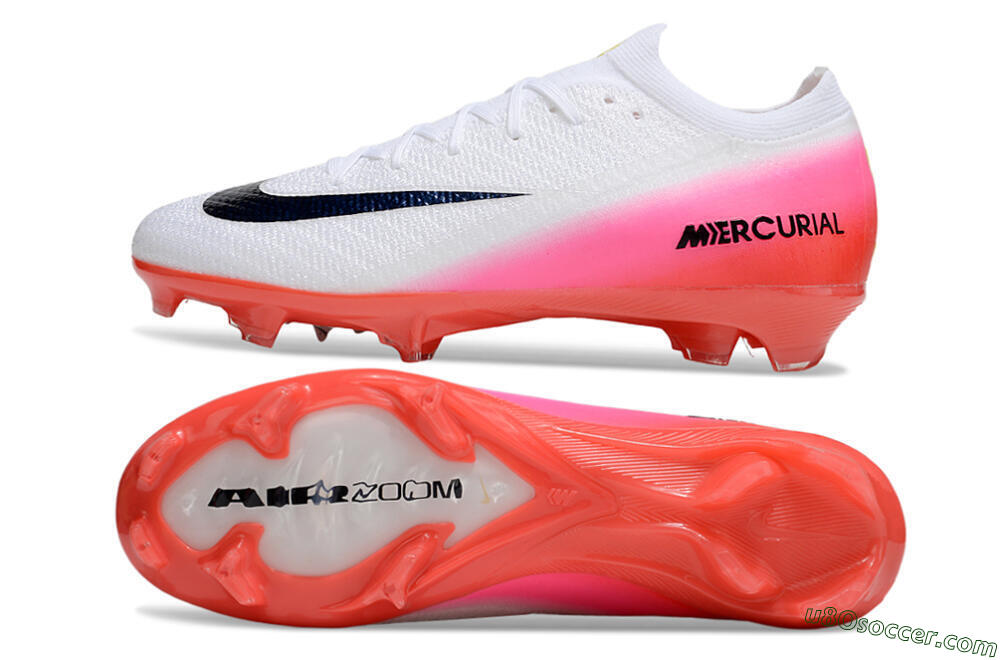 Nike Air Zoom Mercurial Vapor 16 Elite FG Firm Ground Soccer Cleats - White/Black/Pink 0