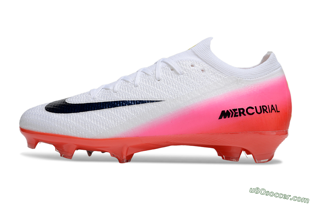 Nike Air Zoom Mercurial Vapor 16 Elite FG Firm Ground Soccer Cleats - White/Black/Pink 2