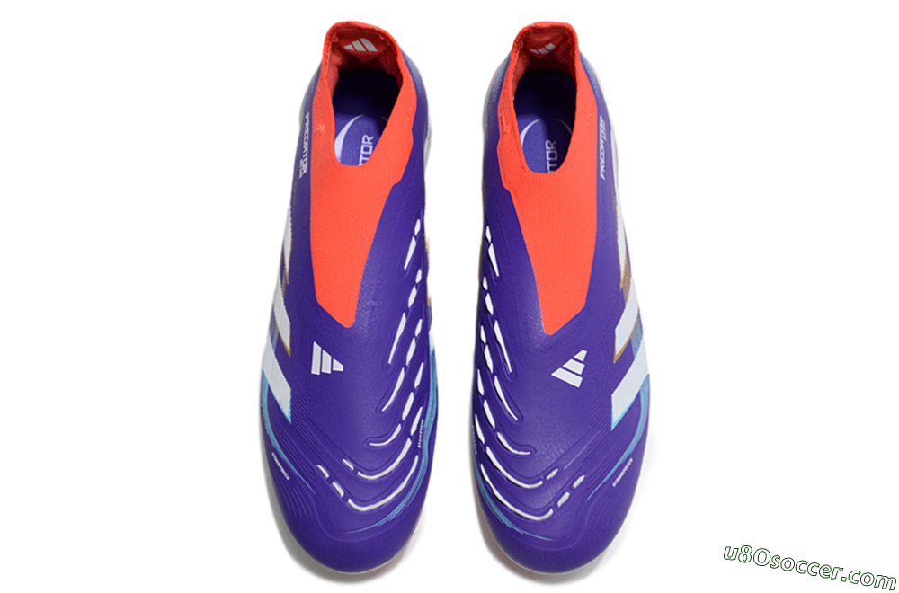 Adidas Predator 25 Elite Laceless FG Firm Ground Soccer Cleats - Blue/White/Red 4