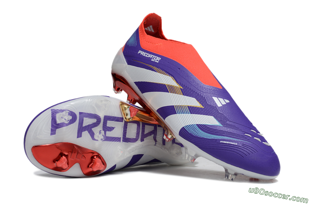 Adidas Predator 25 Elite Laceless FG Firm Ground Soccer Cleats - Blue/White/Red 3