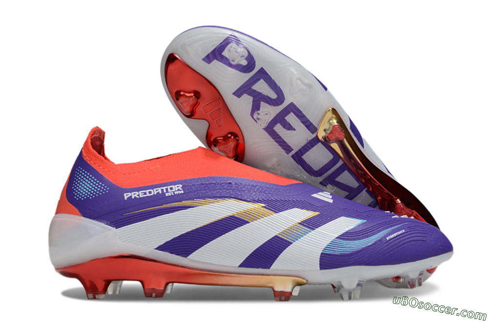 Adidas Predator 25 Elite Laceless FG Firm Ground Soccer Cleats - Blue/White/Red 1