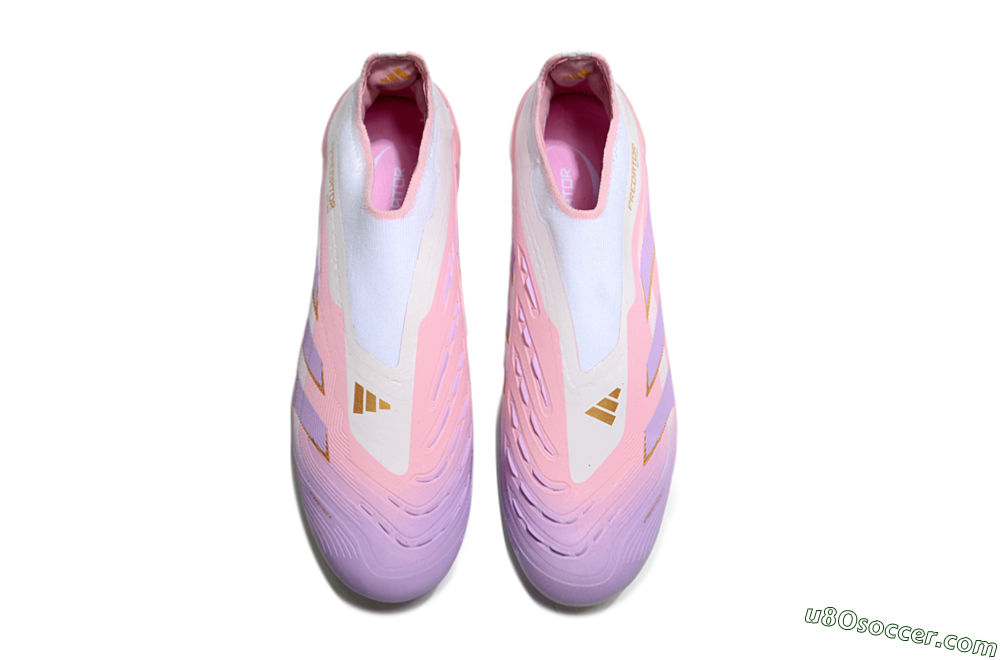 Adidas Predator 25 Elite Laceless FG Firm Ground Soccer Cleats - Pink/Purple/Gold 4