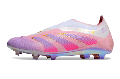 Adidas Predator 25 Elite Laceless FG Firm Ground Soccer Cleats - Pink/Purple/Gold