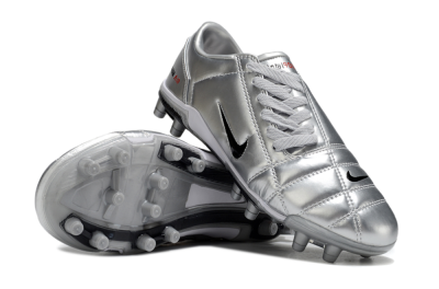Nike Air Zoom Total 90 III FG Firm Ground Soccer Cleats - Silver/Black/White
