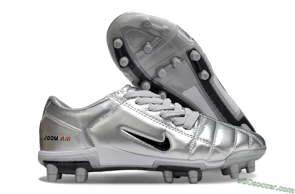 Nike Air Zoom Total 90 III FG Firm Ground Soccer Cleats - Silver/Black/White 1