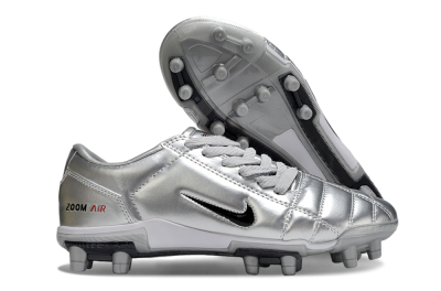 Nike Air Zoom Total 90 III FG Firm Ground Soccer Cleats - Silver/Black/White