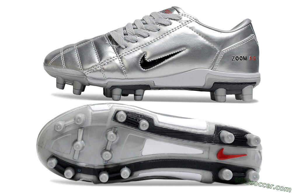 Nike Air Zoom Total 90 III FG Firm Ground Soccer Cleats - Silver/Black/White 0