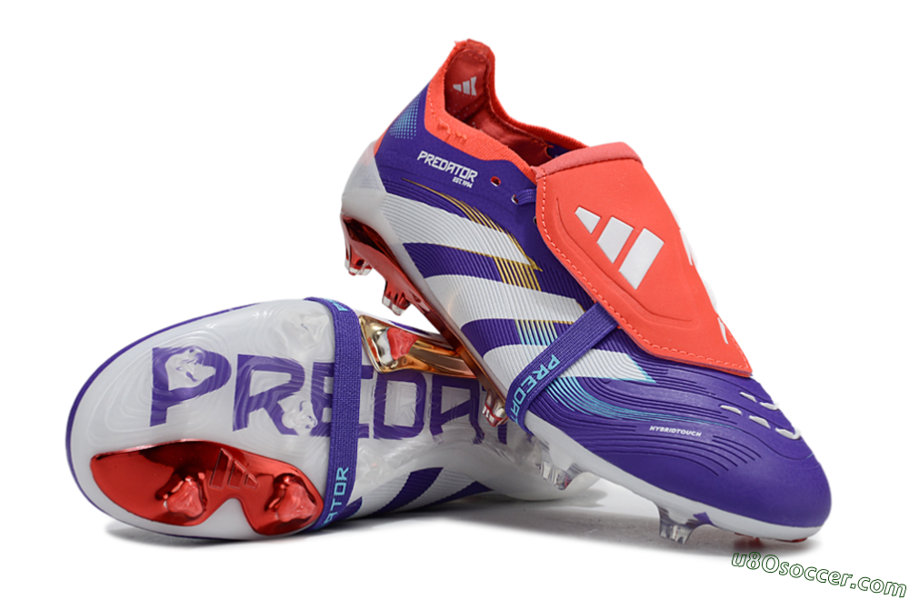 Adidas Predator 25 Elite Foldover Tongue FG Firm Ground Soccer Cleats - Blue/White/Red 3