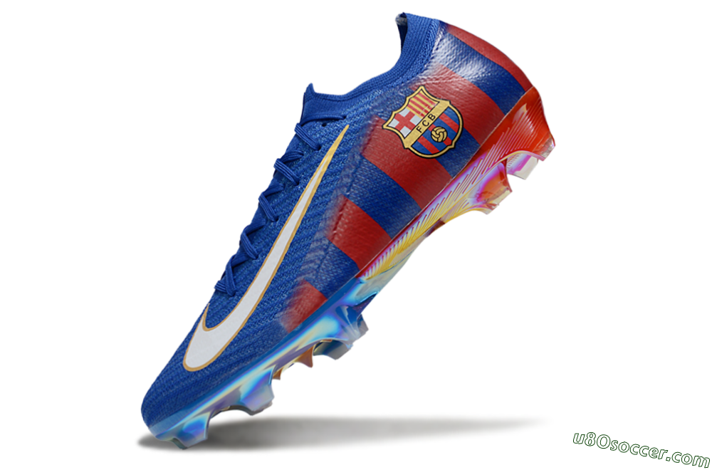 Nike Air Zoom Mercurial Vapor 16 Elite FG Firm Ground Soccer Cleats - Blue/Red/Gold 5