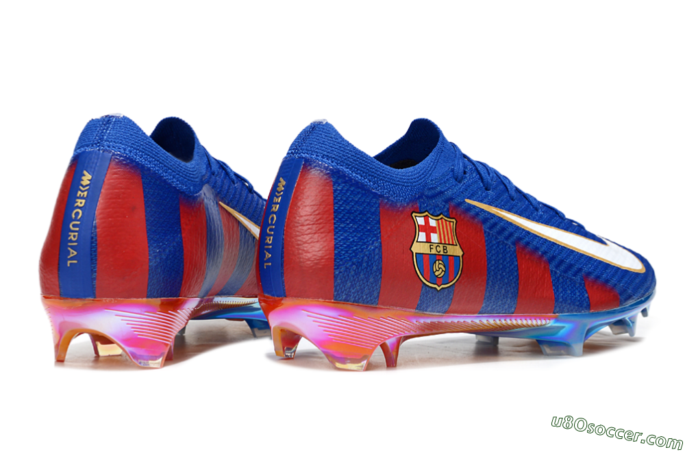 Nike Air Zoom Mercurial Vapor 16 Elite FG Firm Ground Soccer Cleats - Blue/Red/Gold 6