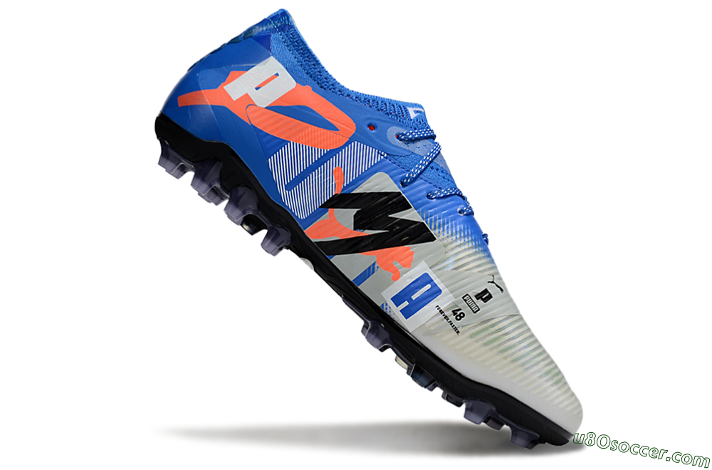 Puma Future 8 Ultimate MG Multi Ground Soccer Cleats - Blue/White/Orange 4