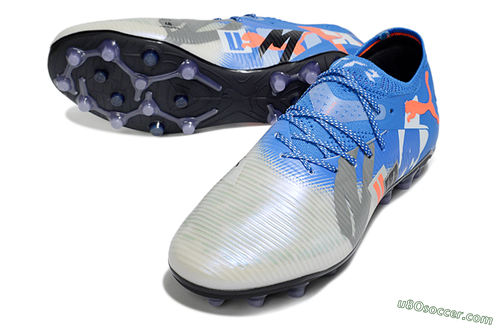 Puma Future 8 Ultimate MG Multi Ground Soccer Cleats - Blue/White/Orange 3