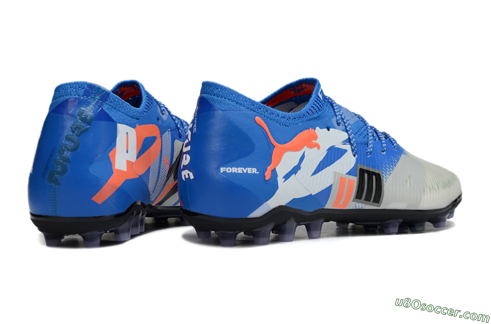 Puma Future 8 Ultimate MG Multi Ground Soccer Cleats - Blue/White/Orange 6