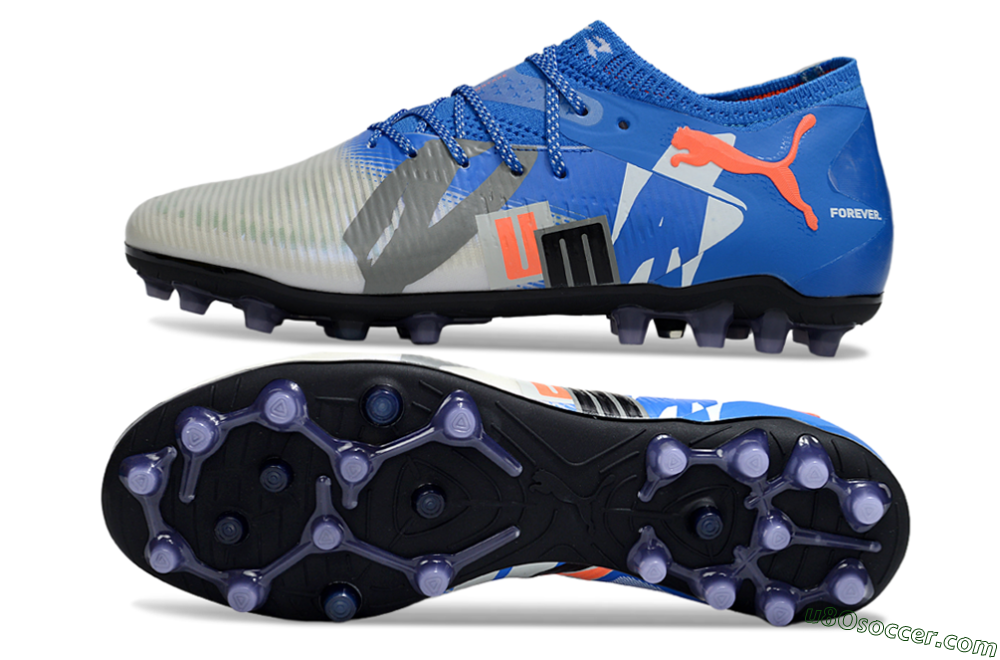 Puma Future 8 Ultimate MG Multi Ground Soccer Cleats - Blue/White/Orange 0