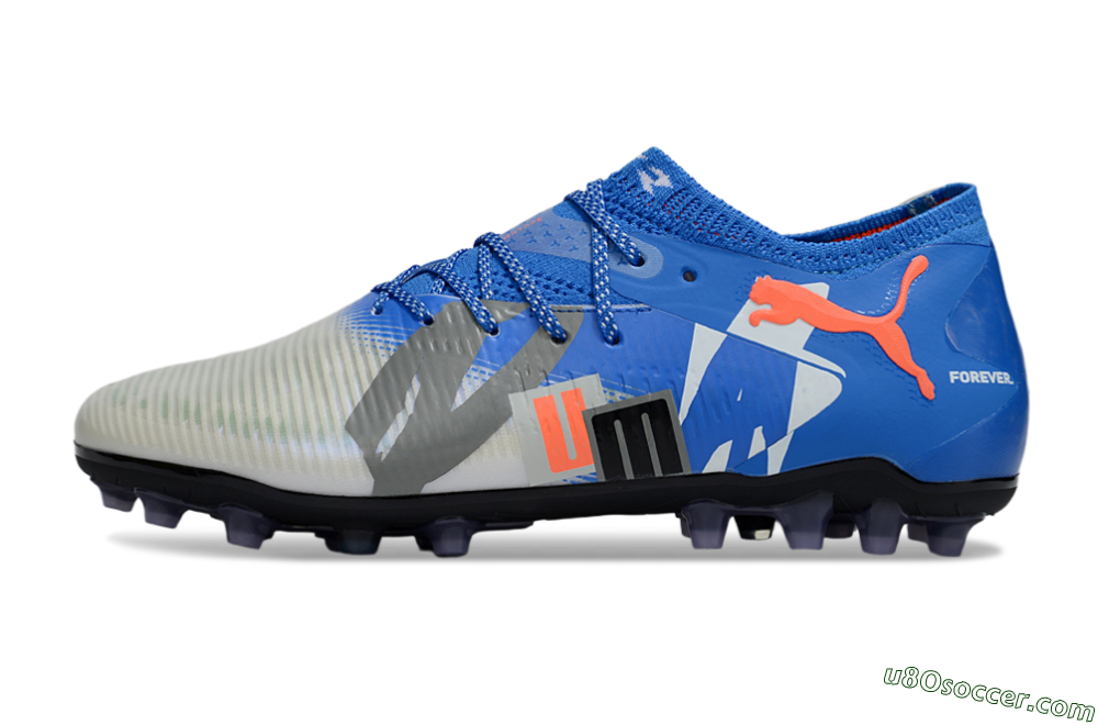 Puma Future 8 Ultimate MG Multi Ground Soccer Cleats - Blue/White/Orange 2