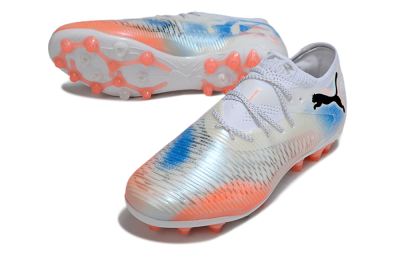Puma Future 8 Ultimate MG Multi Ground Soccer Cleats - White/Red/Blue