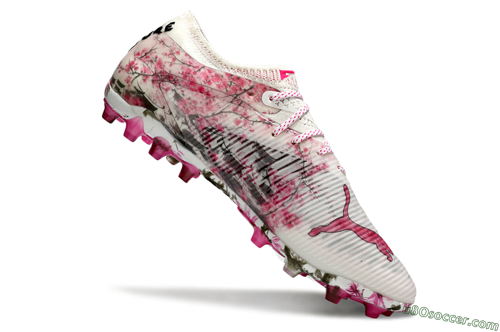 Puma Future 8 Ultimate MG Multi Ground Soccer Cleats - Beige/Black/Pink 4