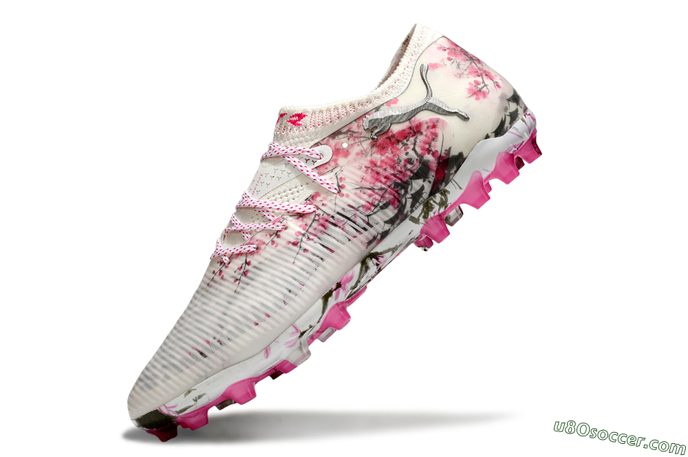 Puma Future 8 Ultimate MG Multi Ground Soccer Cleats - Beige/Black/Pink 5