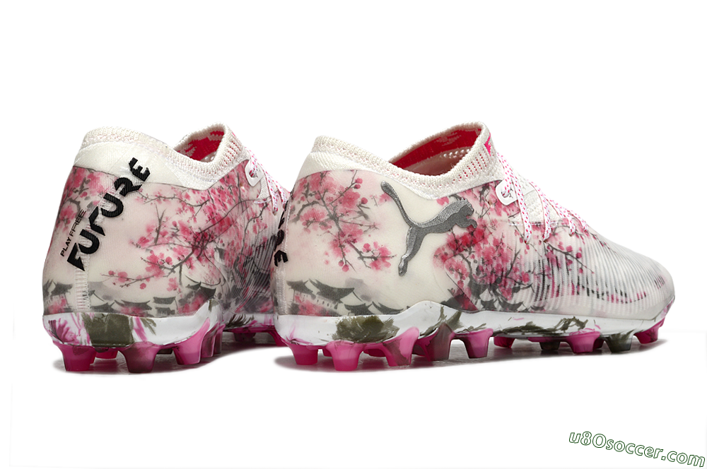 Puma Future 8 Ultimate MG Multi Ground Soccer Cleats - Beige/Black/Pink 6
