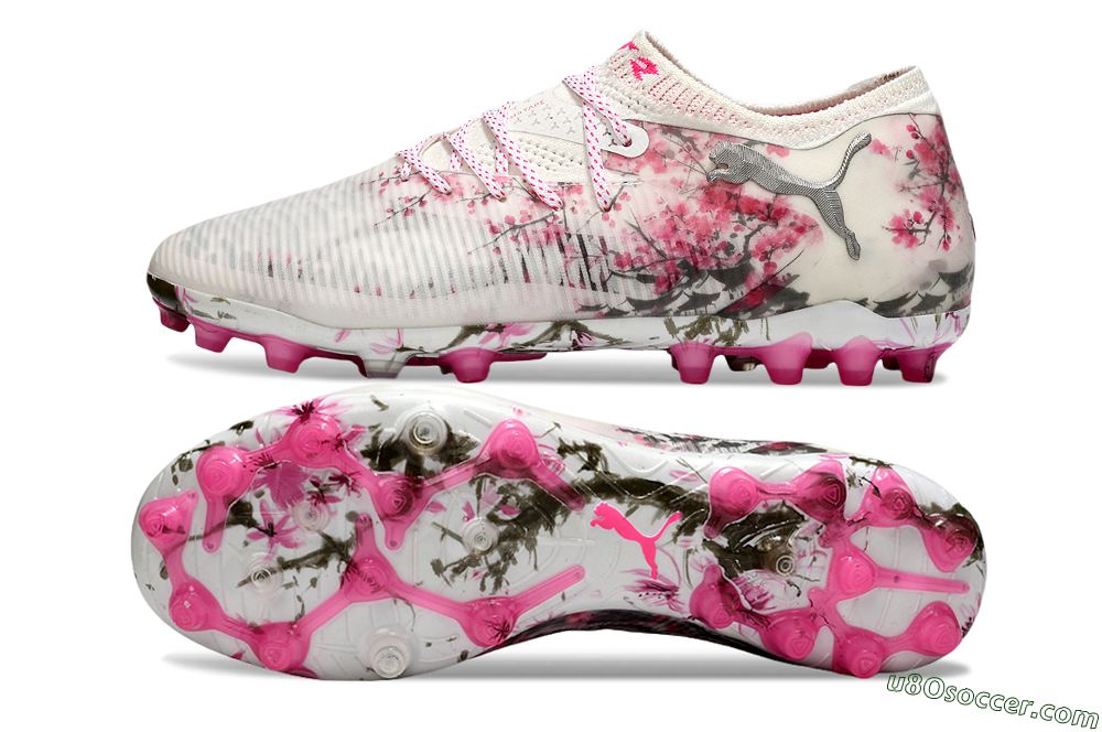 Puma Future 8 Ultimate MG Multi Ground Soccer Cleats - Beige/Black/Pink 0