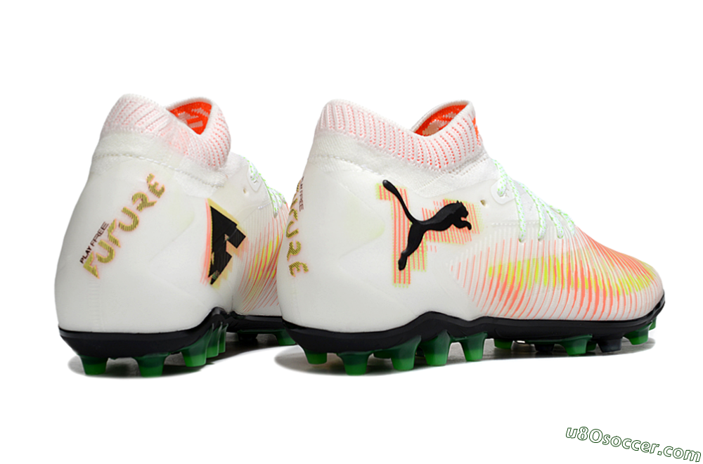 Puma Future 8 Ultimate MG Multi Ground Soccer Cleats - White/Red/Blue 6