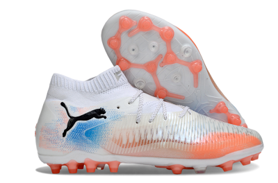 Puma Future 8 Ultimate MG Multi Ground Soccer Cleats - White/Red/Blue