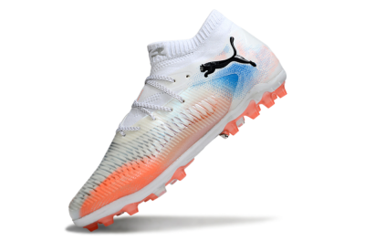 Puma Future 8 Ultimate MG Multi Ground Soccer Cleats - White/Red/Blue