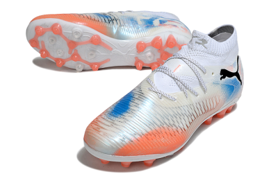 Puma Future 8 Ultimate MG Multi Ground Soccer Cleats - White/Red/Blue