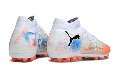 Puma Future 8 Ultimate MG Multi Ground Soccer Cleats - White/Red/Blue