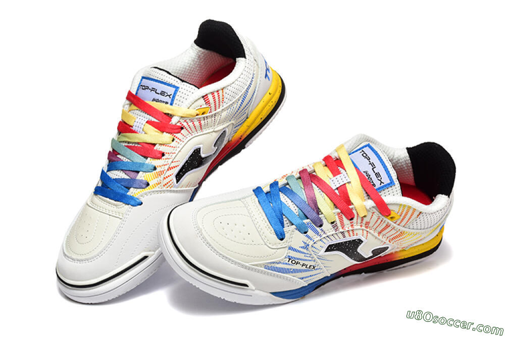 Joma Top Flex IC Indoor & Futsal Soccer Shoes - Beige/Red/Yellow 6