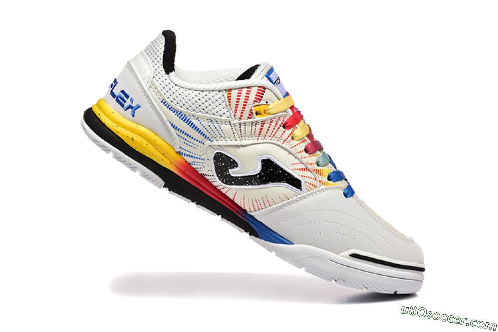 Joma Top Flex IC Indoor & Futsal Soccer Shoes - Beige/Red/Yellow 7