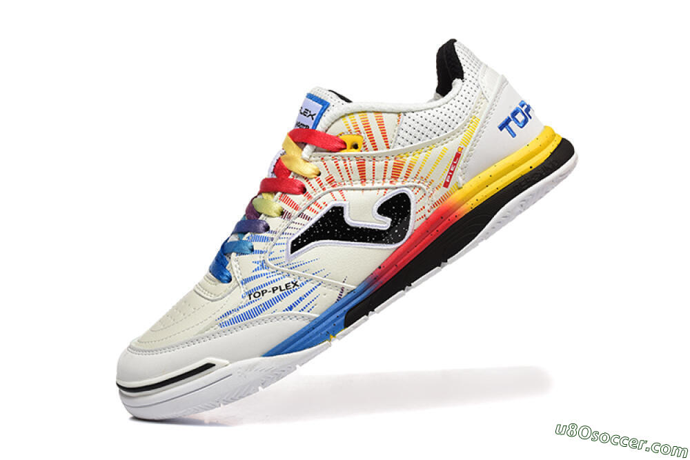 Joma Top Flex IC Indoor & Futsal Soccer Shoes - Beige/Red/Yellow 8