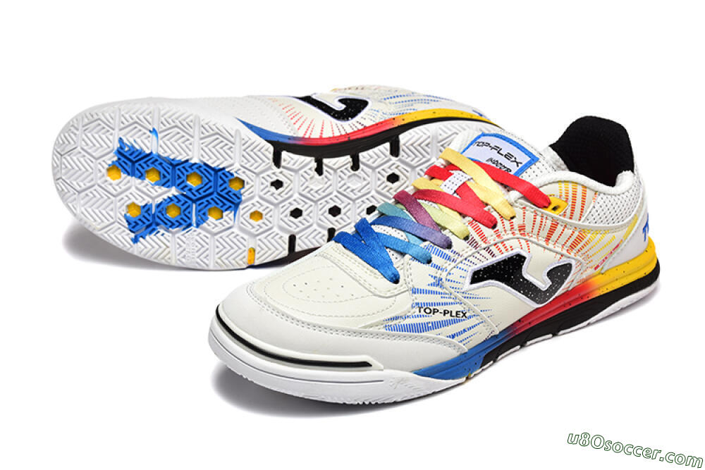 Joma Top Flex IC Indoor & Futsal Soccer Shoes - Beige/Red/Yellow 3