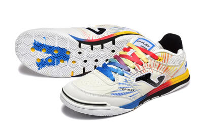 Joma Top Flex IC Indoor & Futsal Soccer Shoes - Beige/Red/Yellow