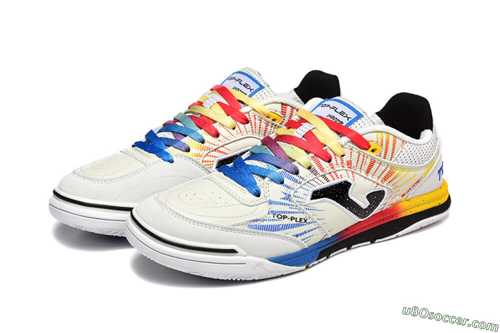 Joma Top Flex IC Indoor & Futsal Soccer Shoes - Beige/Red/Yellow 5